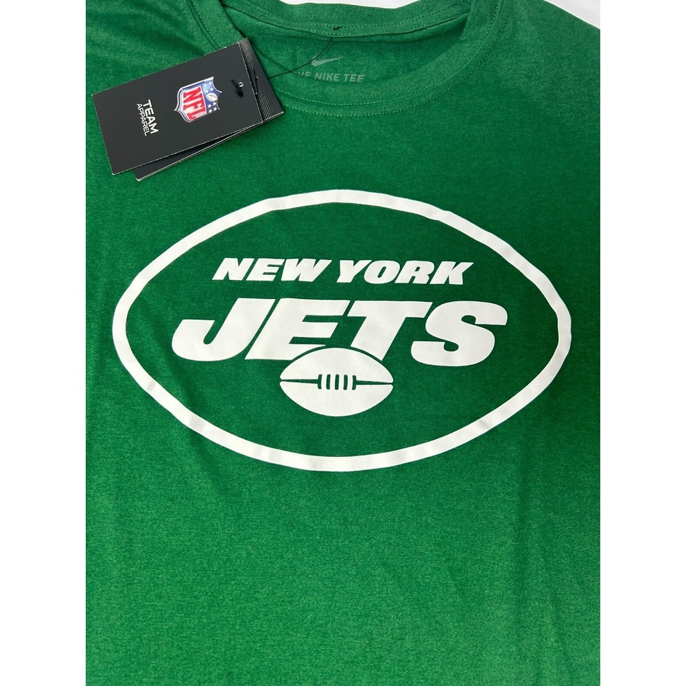 Nike NFL New York Jets Graphic Tee Logo Dri-Fit Mens Size Large Green Shirt - Picture 2 of 8